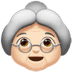 👵🏻 old woman: light skin tone display on Apple